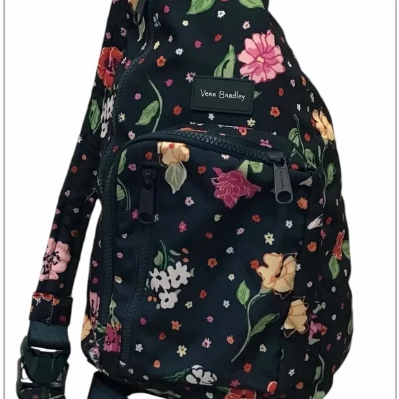 Vera Bradley Floral Sling Backpack - Dark Blue - Picture 4 of 5